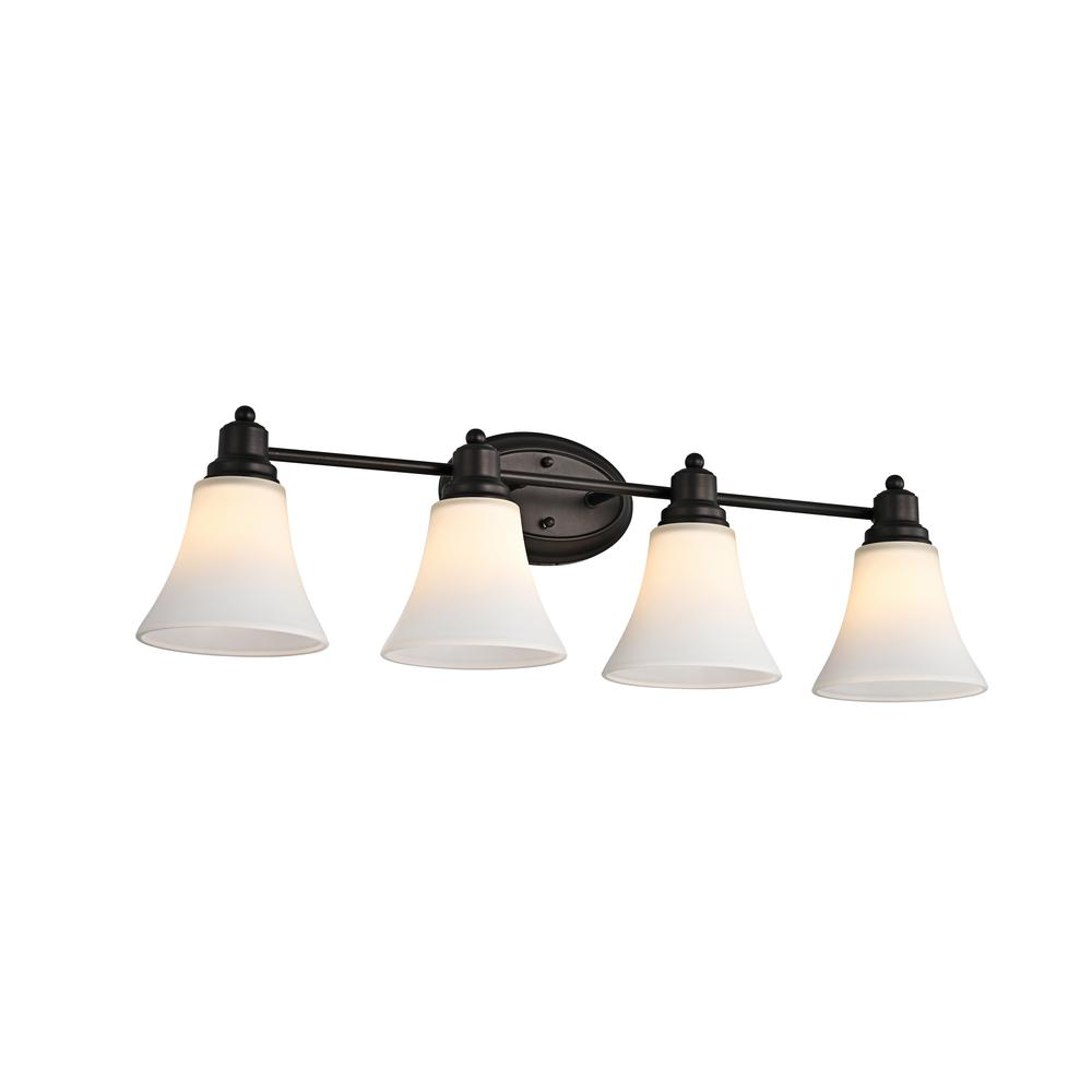CHLOE Lighting JANET Contemporary 4 Light Rubbed Bronze Bath Vanity Fixture 30" Width. Picture 1