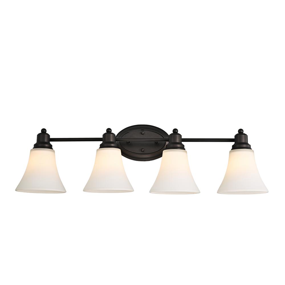 CHLOE Lighting JANET Contemporary 4 Light Rubbed Bronze Bath Vanity Fixture 30" Width. Picture 3