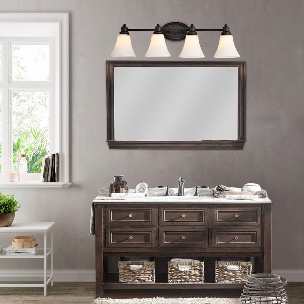 CHLOE Lighting JANET Contemporary 4 Light Rubbed Bronze Bath Vanity Fixture 30" Width. Picture 6
