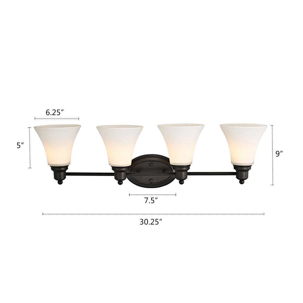 CHLOE Lighting JANET Contemporary 4 Light Rubbed Bronze Bath Vanity Fixture 30" Width. Picture 8