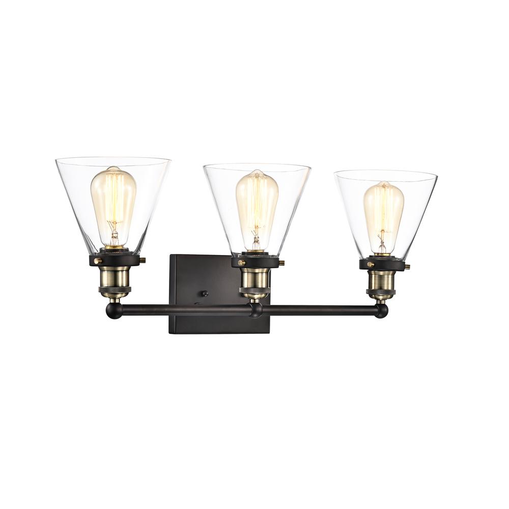 CHLOE Lighting BONNIE Contemporary 3 Light Rubbed Bronze Bath Vanity Fixture 24" Width. Picture 1