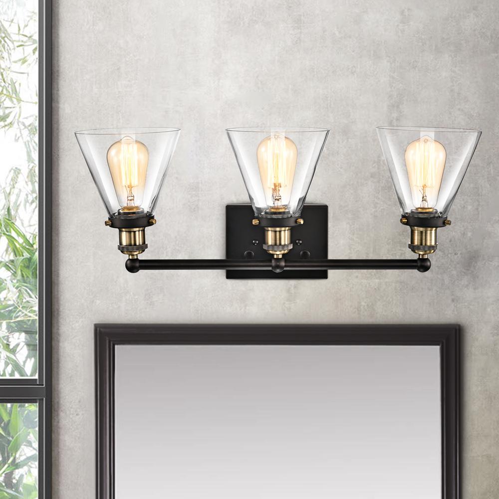 CHLOE Lighting BONNIE Contemporary 3 Light Rubbed Bronze Bath Vanity Fixture 24" Width. Picture 8