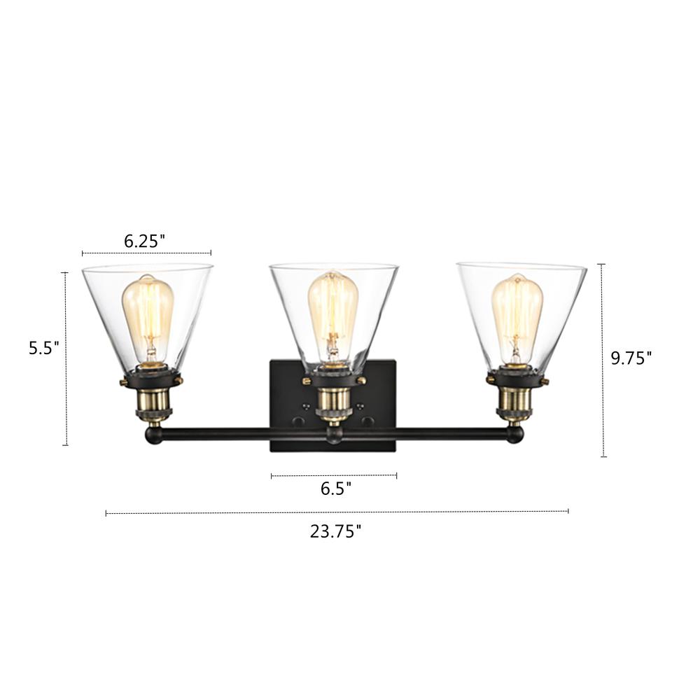 CHLOE Lighting BONNIE Contemporary 3 Light Rubbed Bronze Bath Vanity Fixture 24" Width. Picture 9