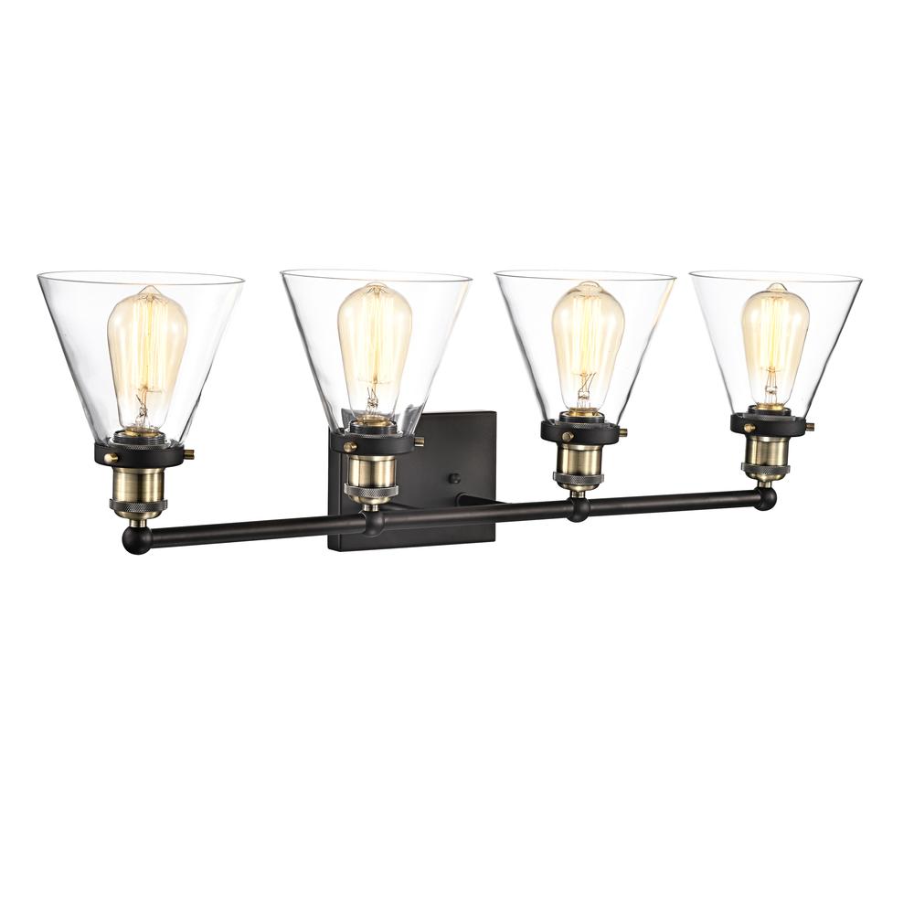 CHLOE Lighting BONNIE Contemporary 4 Light Rubbed Bronze Bath Vanity Fixture 32" Width. Picture 1