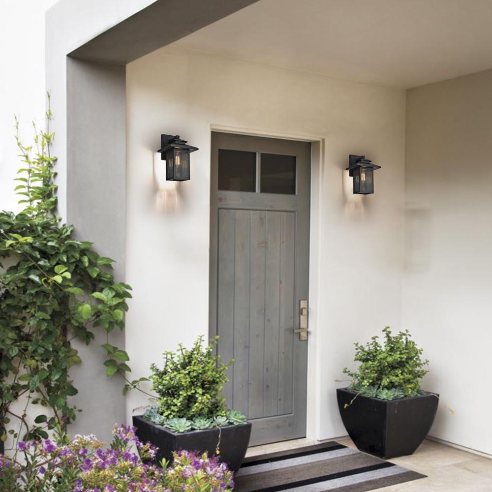 CHLOE Lighting IRONCLAD Transitional 1 Light Textured Black Outdoor Wall Sconce 13" Height. Picture 8