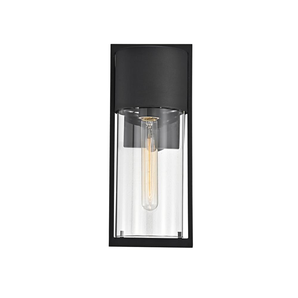 CHLOE Lighting TYLER Transitional 1 Light Textured Black Outdoor Wall Sconce 14" Height. Picture 3