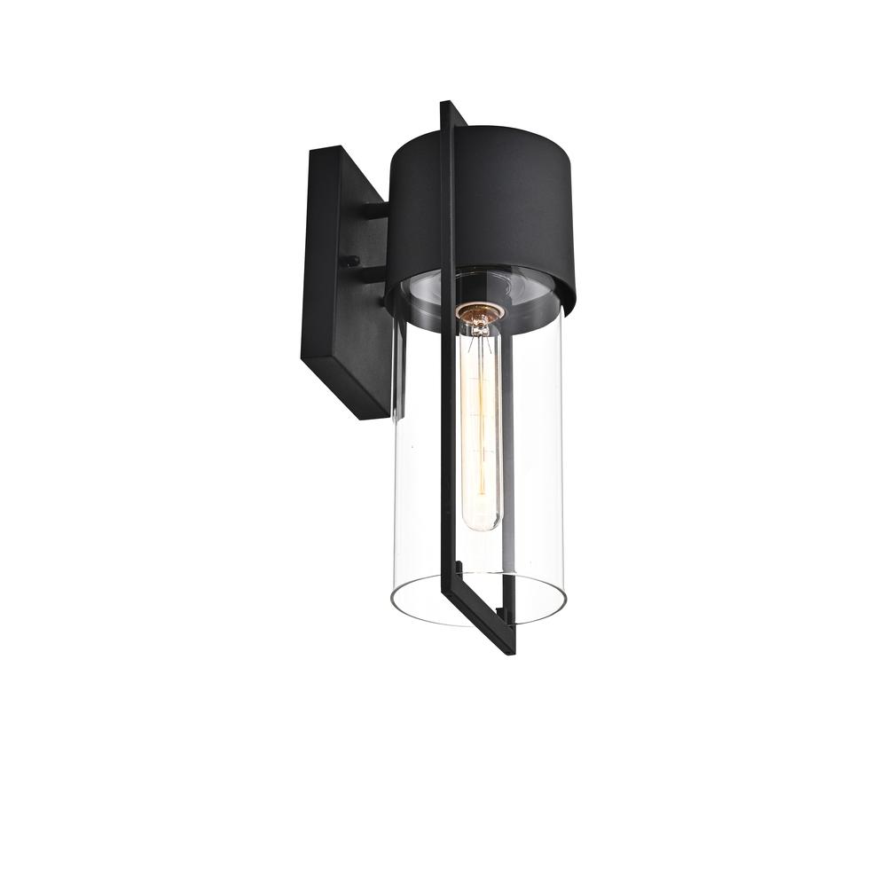 CHLOE Lighting TYLER Transitional 1 Light Textured Black Outdoor Wall Sconce 14" Height. Picture 6