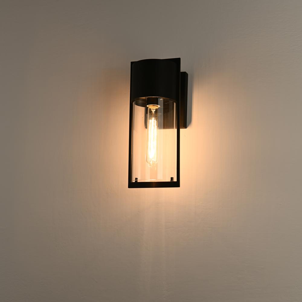 CHLOE Lighting TYLER Transitional 1 Light Textured Black Outdoor Wall Sconce 14" Height. Picture 8