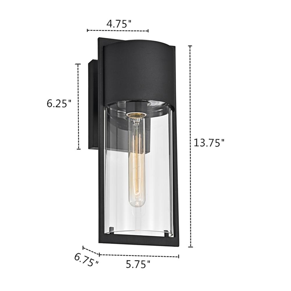 CHLOE Lighting TYLER Transitional 1 Light Textured Black Outdoor Wall Sconce 14" Height. Picture 9