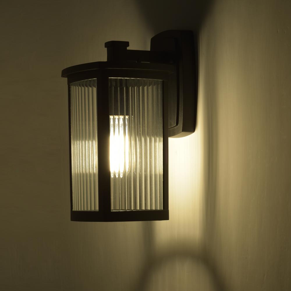 CHLOE Lighting EVIE Transitional 1 Light Textured Black Outdoor Wall Sconce 14" Height. Picture 9
