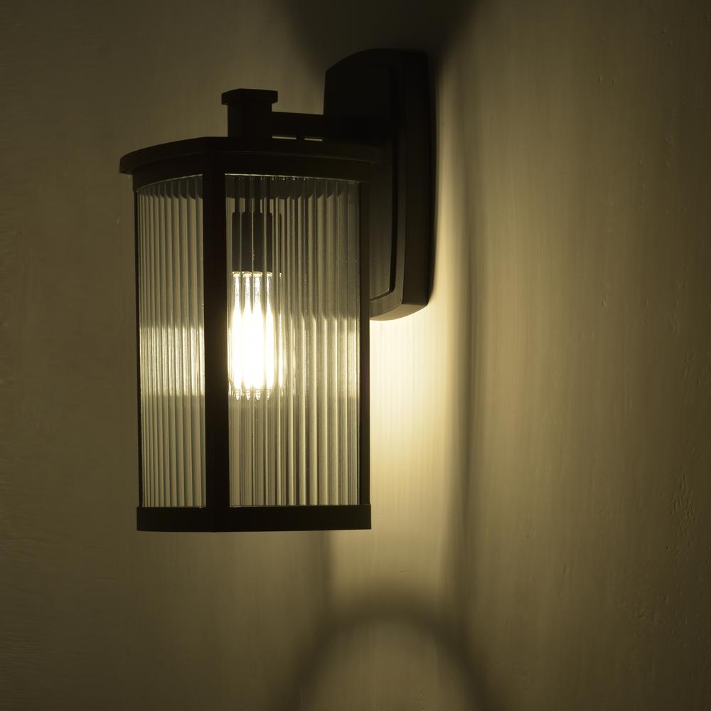 CHLOE Lighting EVIE Transitional 1 Light Textured Black Outdoor Wall Sconce 17" Height. Picture 9
