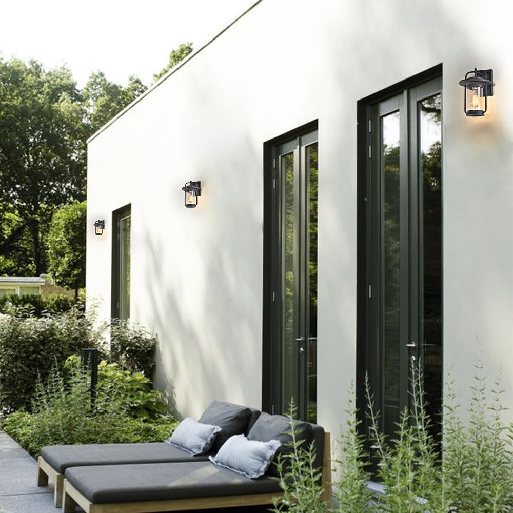 CHLOE Lighting JEFFREY Transitional 1 Light Textured Black Outdoor Wall Sconce 13" Height. Picture 10