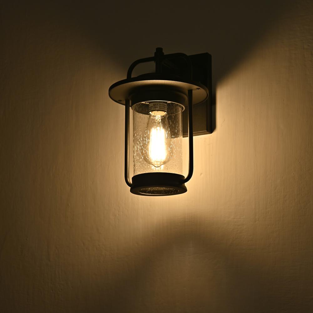 CHLOE Lighting JEFFREY Transitional 1 Light Textured Black Outdoor Wall Sconce 13" Height. Picture 11