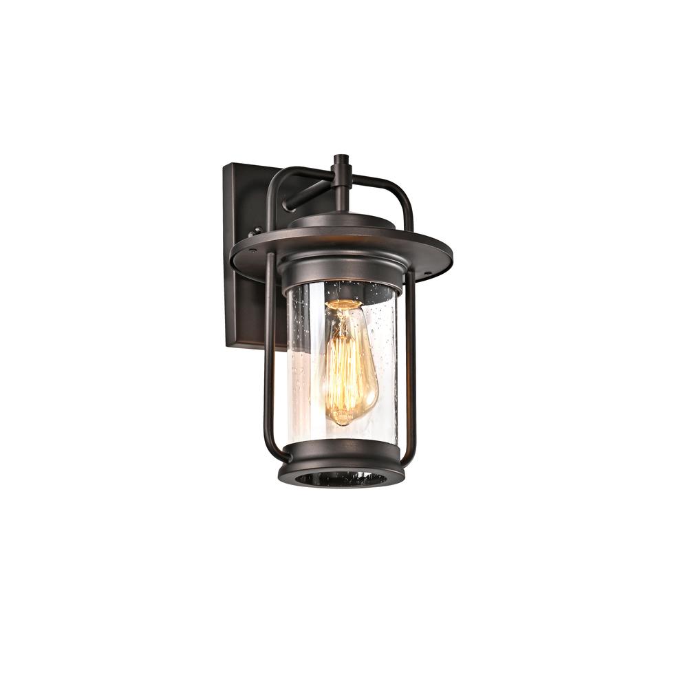 CHLOE Lighting JEFFREY Transitional 1 Light Rubbed Bronze Outdoor Wall Sconce 13" Height. Picture 1