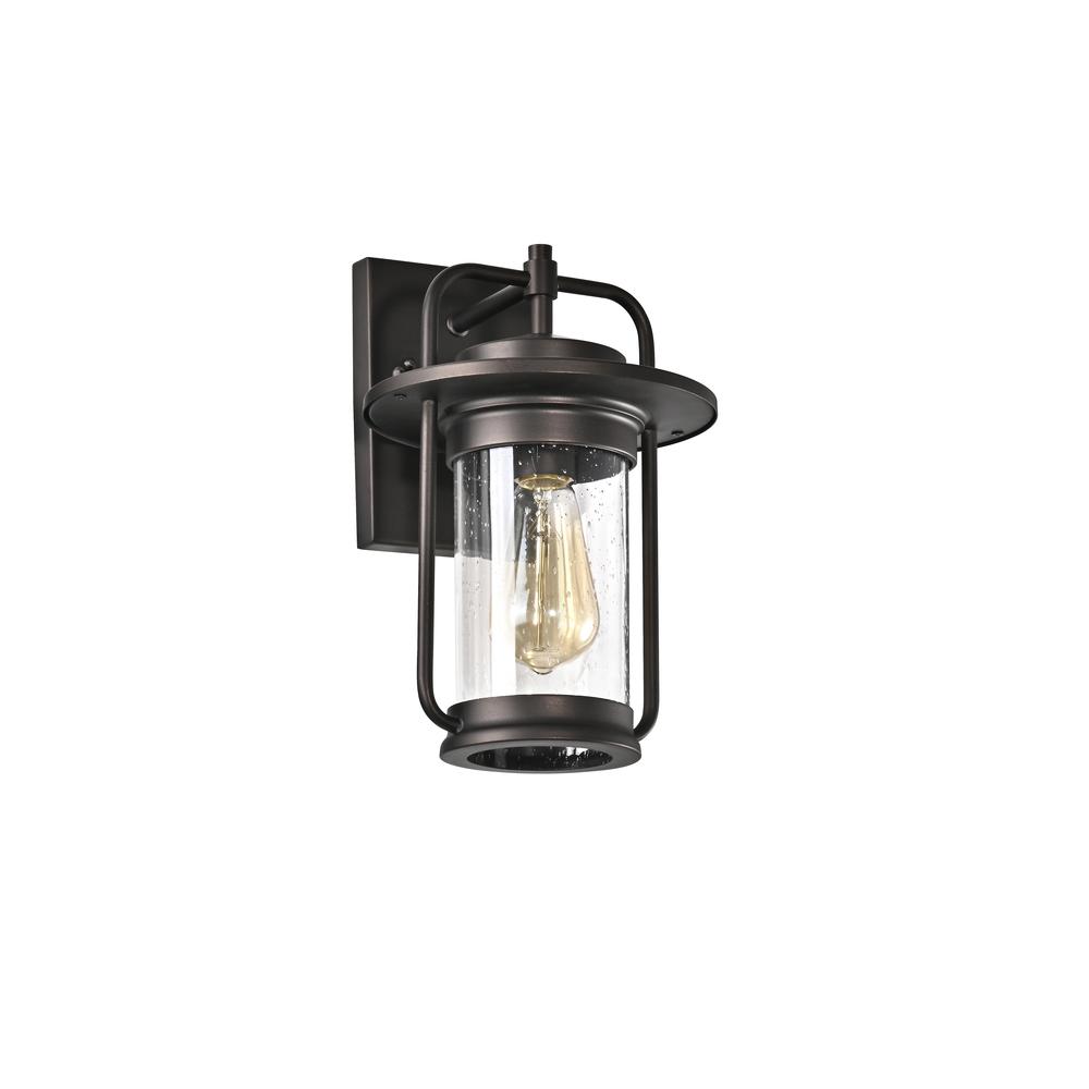 CHLOE Lighting JEFFREY Transitional 1 Light Rubbed Bronze Outdoor Wall Sconce 13" Height. Picture 2