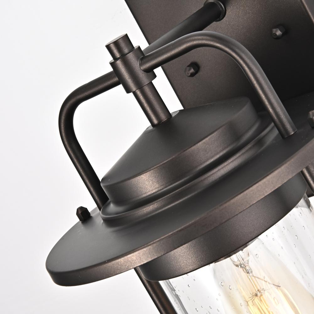 CHLOE Lighting JEFFREY Transitional 1 Light Rubbed Bronze Outdoor Wall Sconce 13" Height. Picture 4