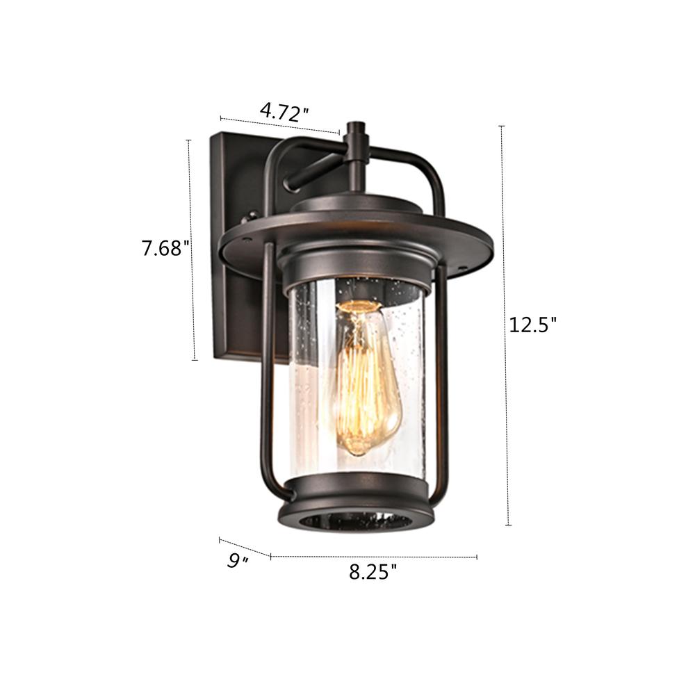CHLOE Lighting JEFFREY Transitional 1 Light Rubbed Bronze Outdoor Wall Sconce 13" Height. Picture 12