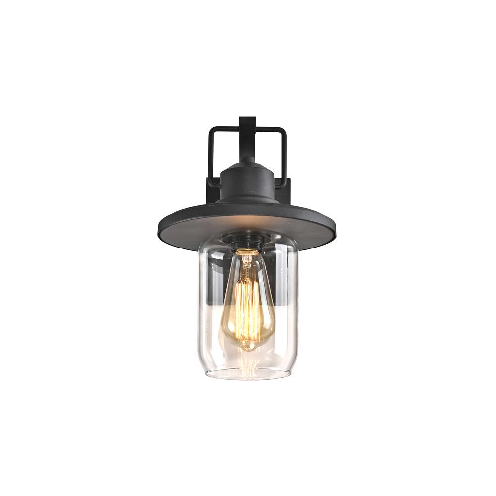 CHLOE Lighting CHRISTOPHER Transitional 1 Light Textured Black Outdoor Wall Sconce 12" Height. Picture 3