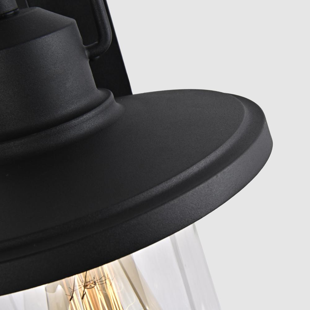 CHLOE Lighting CHRISTOPHER Transitional 1 Light Textured Black Outdoor Wall Sconce 12" Height. Picture 5