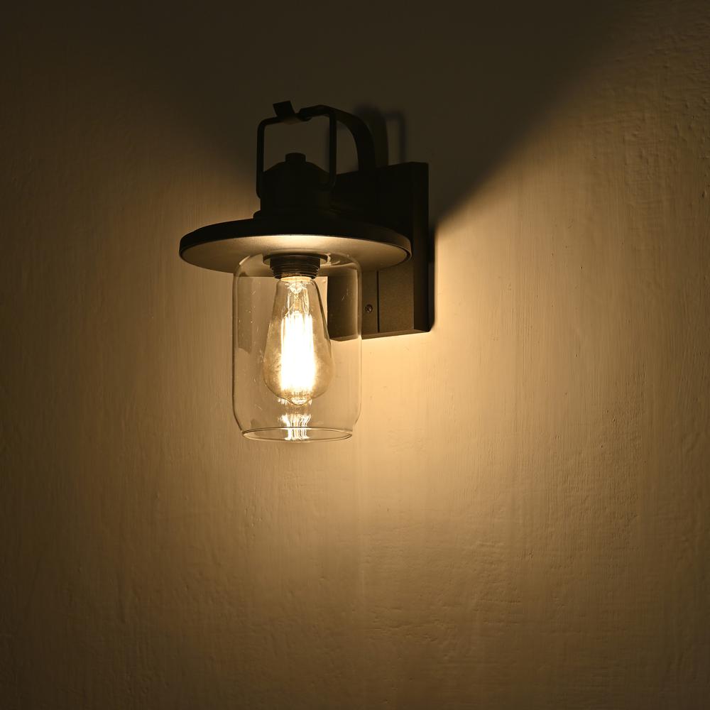 CHLOE Lighting CHRISTOPHER Transitional 1 Light Textured Black Outdoor Wall Sconce 12" Height. Picture 9