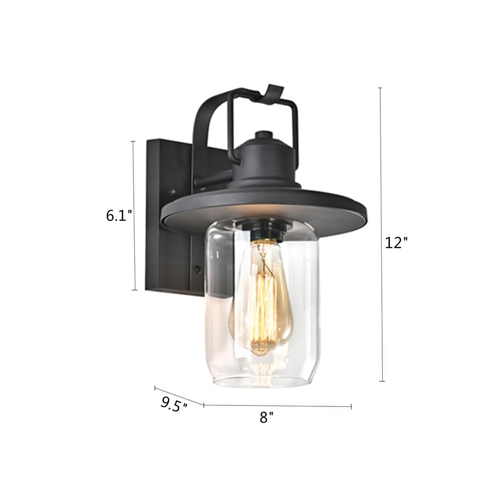 CHLOE Lighting CHRISTOPHER Transitional 1 Light Textured Black Outdoor Wall Sconce 12" Height. Picture 10