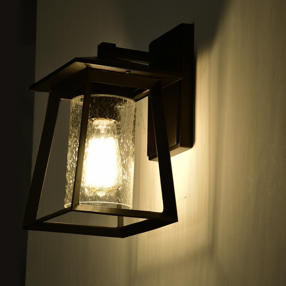 CHLOE Lighting RUSSELL Transitional 1 Light Textured Black Outdoor Wall Sconce 11" Height. Picture 10