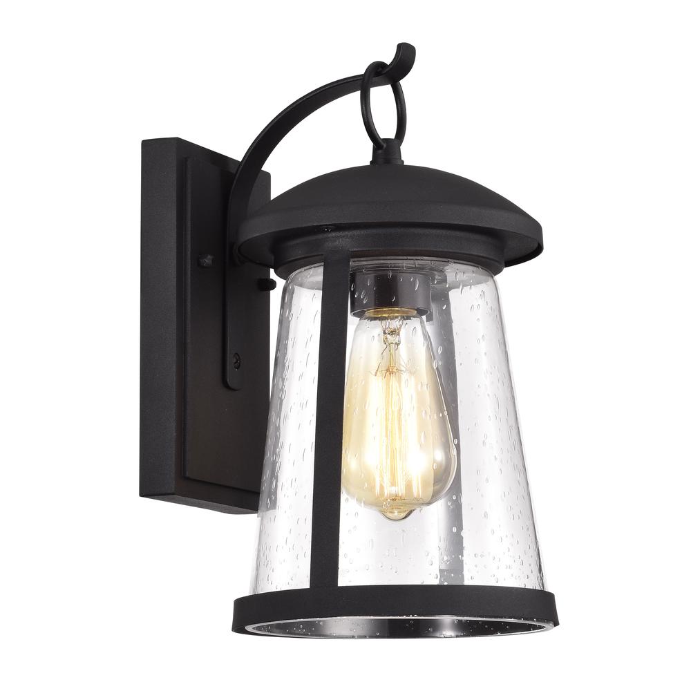 CHLOE Lighting FREYA Transitional 1 Light Textured Black Outdoor Wall Sconce 12" Height. Picture 1