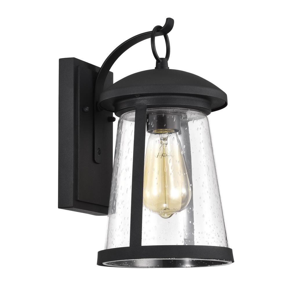 CHLOE Lighting FREYA Transitional 1 Light Textured Black Outdoor Wall Sconce 12" Height. Picture 2