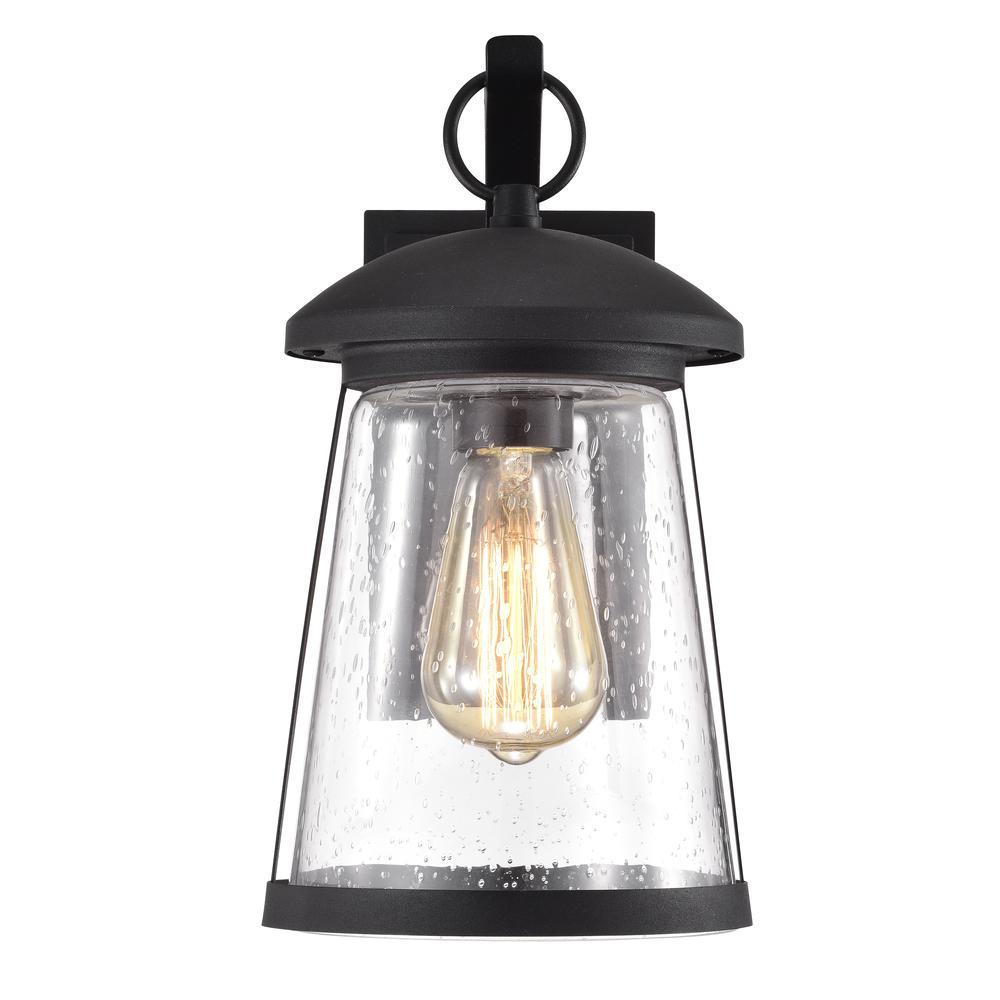 CHLOE Lighting FREYA Transitional 1 Light Textured Black Outdoor Wall Sconce 12" Height. Picture 3