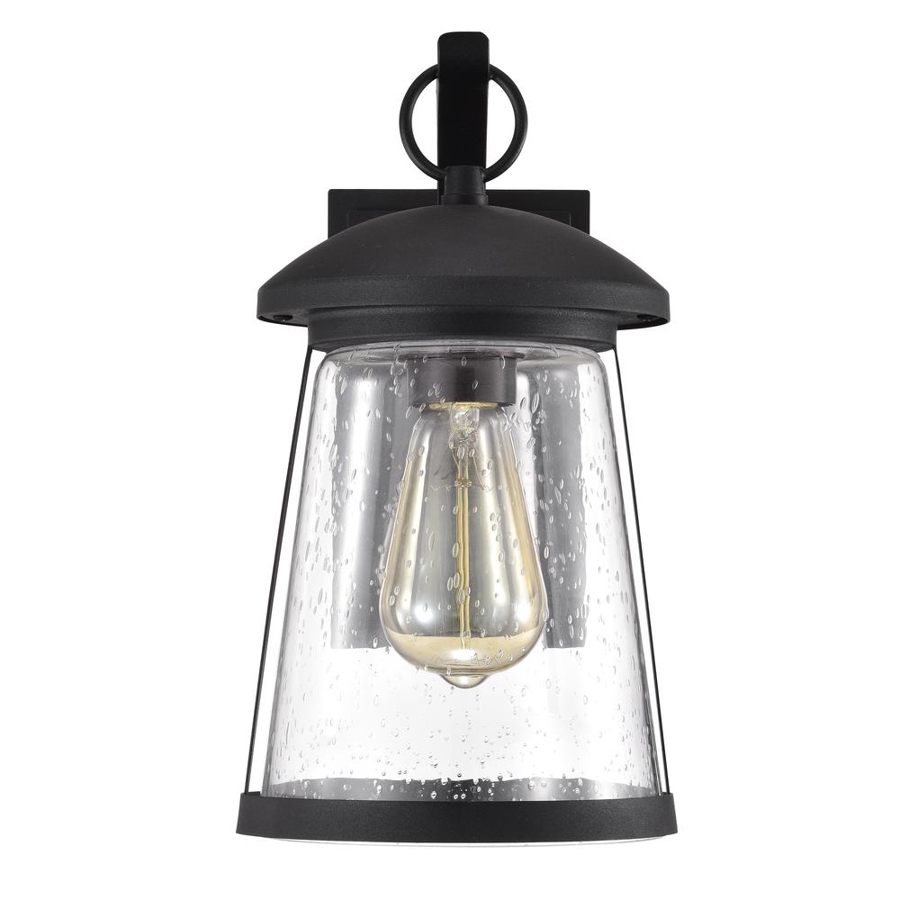 CHLOE Lighting FREYA Transitional 1 Light Textured Black Outdoor Wall Sconce 12" Height. Picture 8