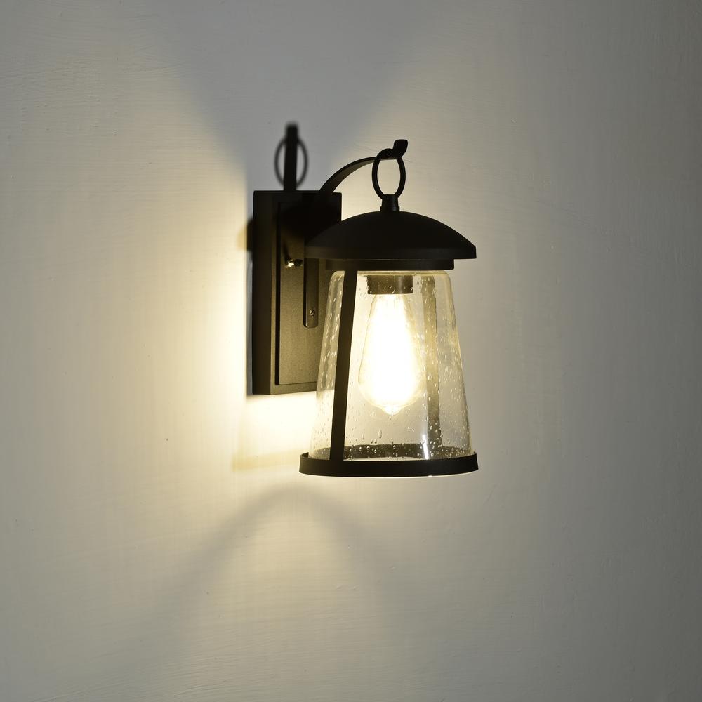 CHLOE Lighting FREYA Transitional 1 Light Textured Black Outdoor Wall Sconce 12" Height. Picture 7