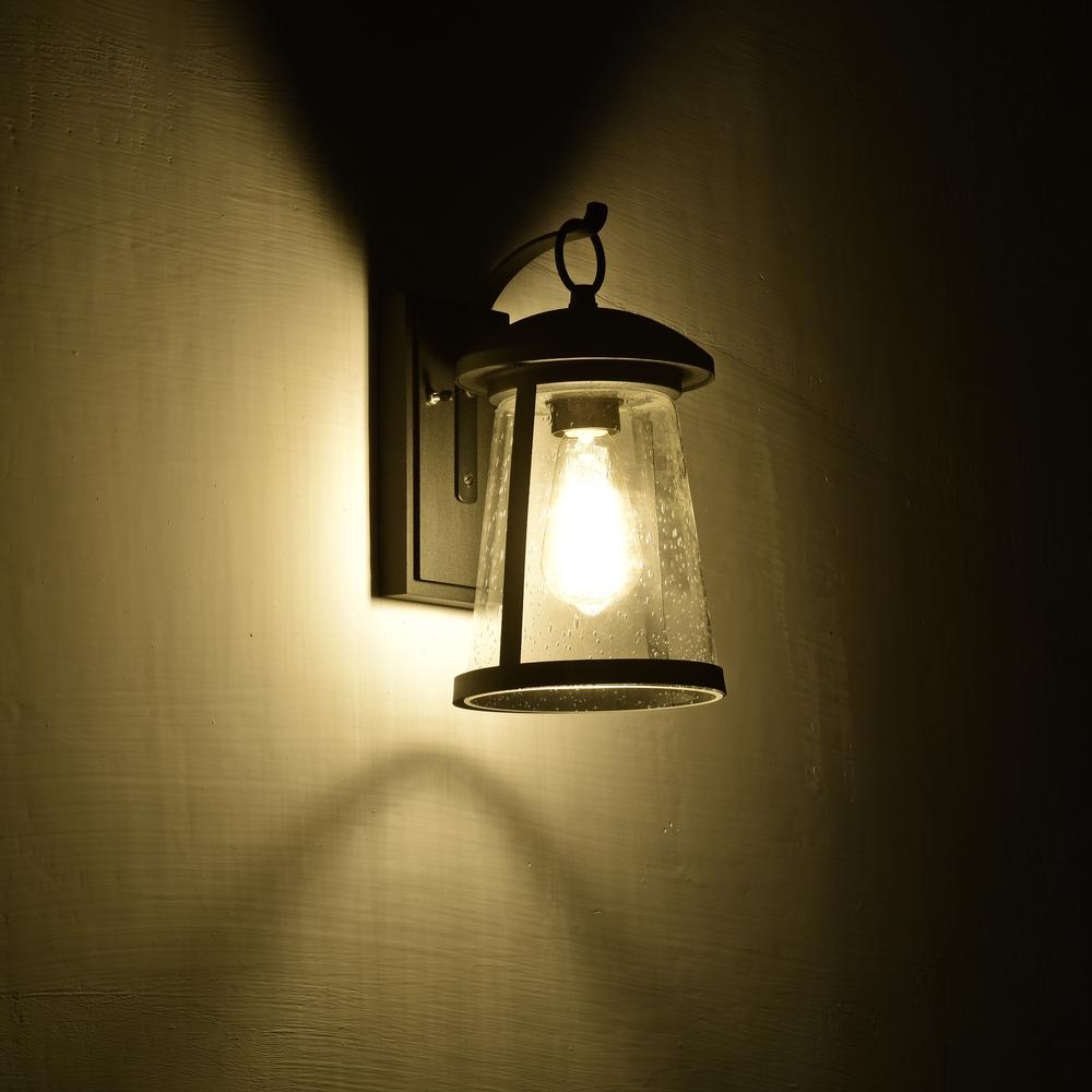 CHLOE Lighting FREYA Transitional 1 Light Textured Black Outdoor Wall Sconce 12" Height. Picture 10