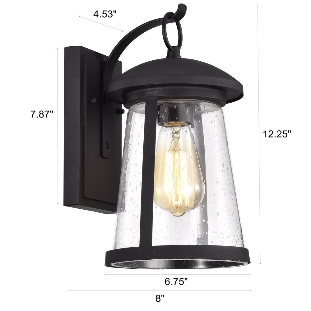 CHLOE Lighting FREYA Transitional 1 Light Textured Black Outdoor Wall Sconce 12" Height. Picture 12