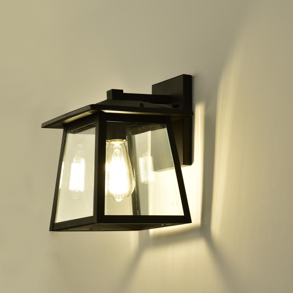 CHLOE Lighting ORLY Transitional 1 Light Textured Black Outdoor Wall Sconce 12" Height. Picture 6