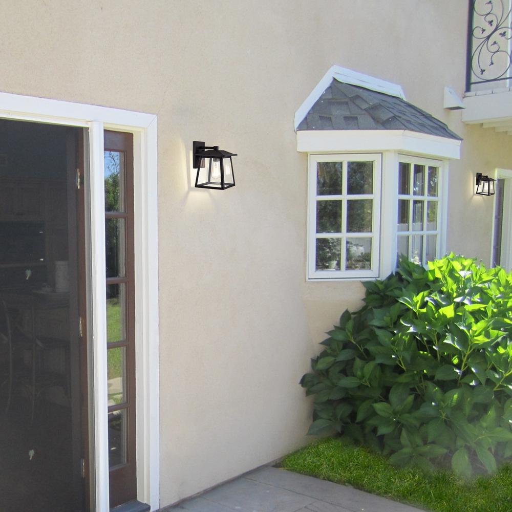 CHLOE Lighting ORLY Transitional 1 Light Textured Black Outdoor Wall Sconce 12" Height. Picture 10