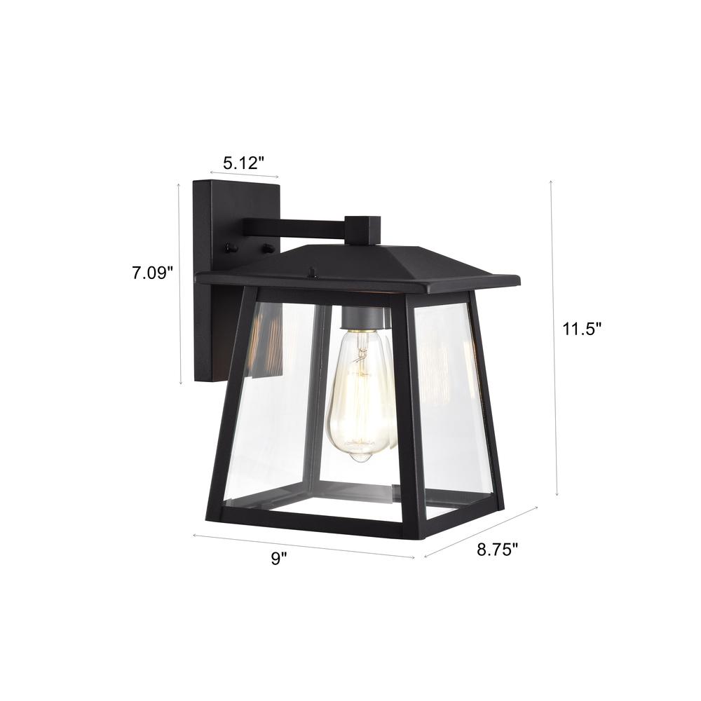CHLOE Lighting ORLY Transitional 1 Light Textured Black Outdoor Wall Sconce 12" Height. Picture 11