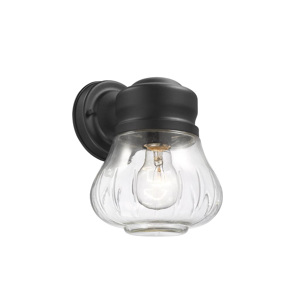 CHLOE Lighting LEVI Transitional 1 Light Textured Black Outdoor Wall Sconce 9". Picture 1