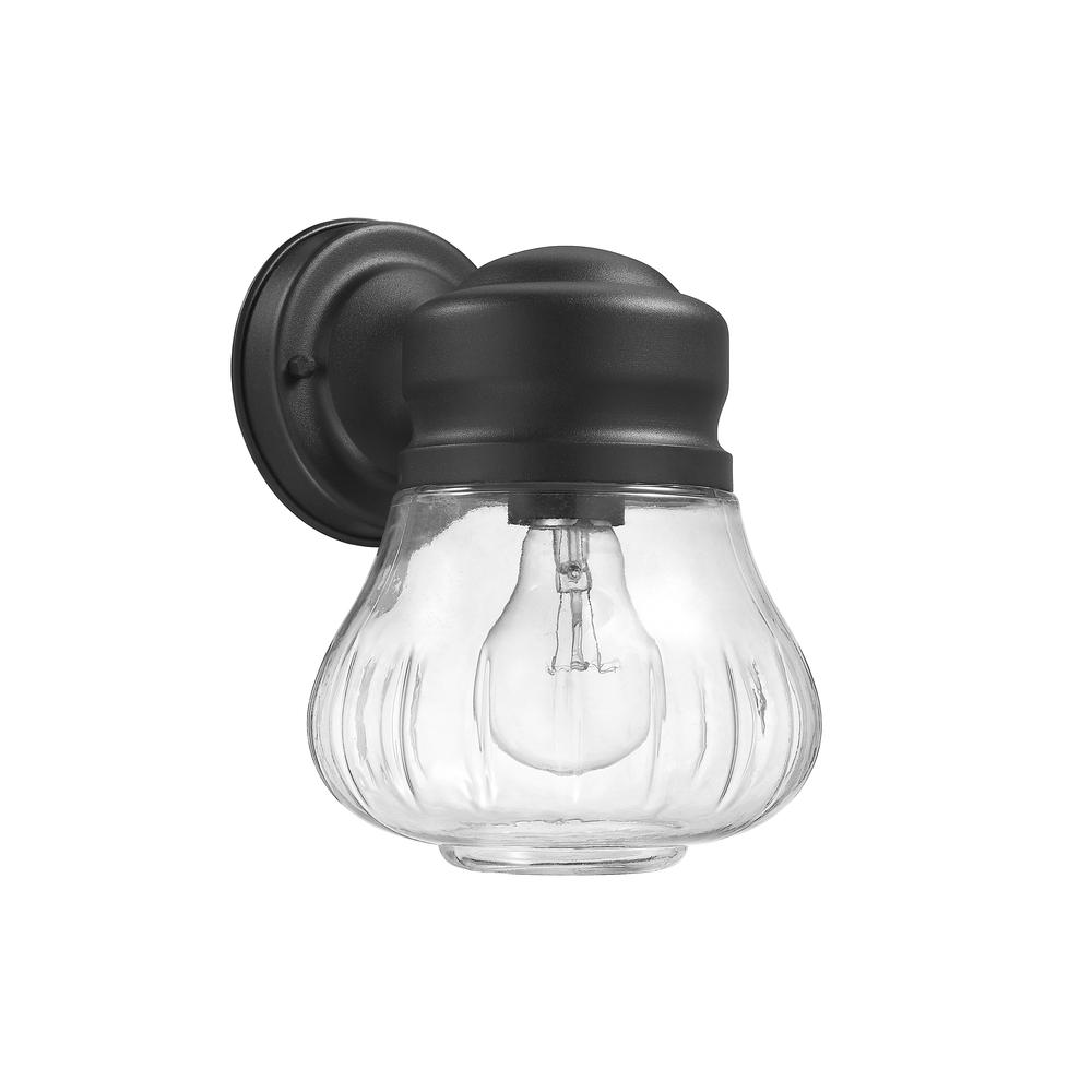 CHLOE Lighting LEVI Transitional 1 Light Textured Black Outdoor Wall Sconce 9". Picture 2