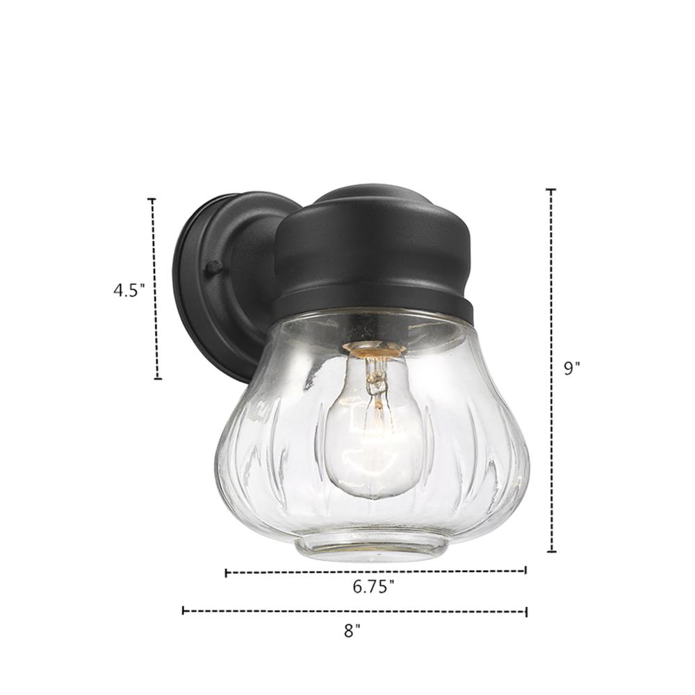 CHLOE Lighting LEVI Transitional 1 Light Textured Black Outdoor Wall Sconce 9". Picture 4