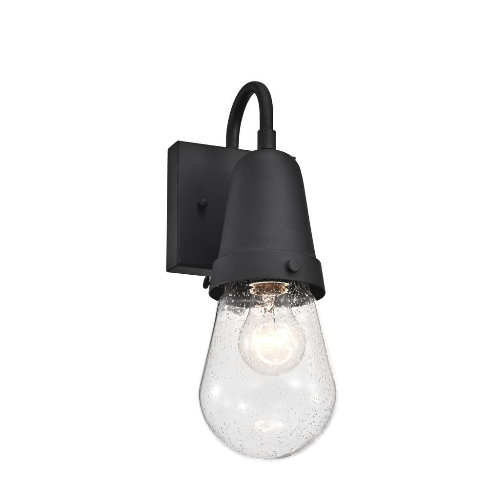 CHLOE Lighting JEFFREE Transitional 1 Light Textured Black Outdoor Wall Sconce 13" Height. Picture 1