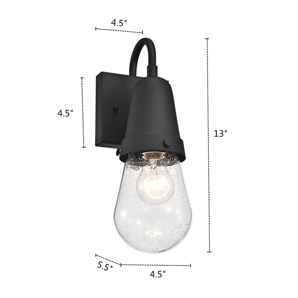 CHLOE Lighting JEFFREE Transitional 1 Light Textured Black Outdoor Wall Sconce 13" Height. Picture 9