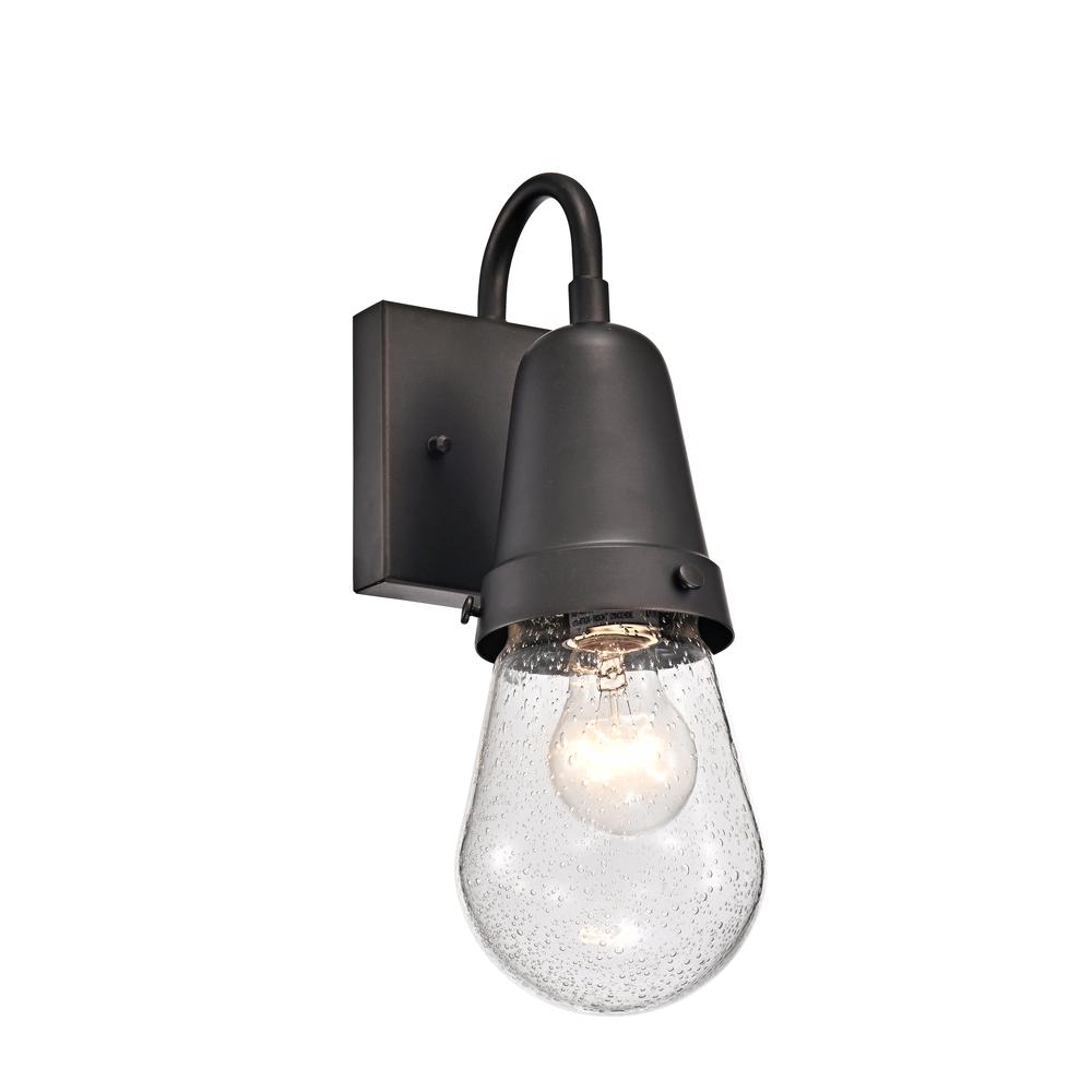 CHLOE Lighting JEFFREE Transitional 1 Light Rubbed Bronze Outdoor Wall Sconce 13" Height. Picture 1