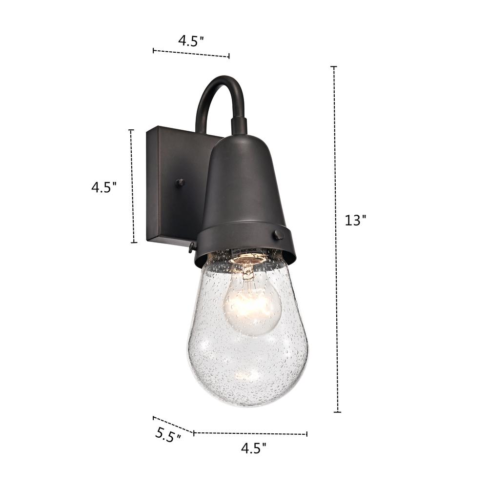 CHLOE Lighting JEFFREE Transitional 1 Light Rubbed Bronze Outdoor Wall Sconce 13" Height. Picture 8