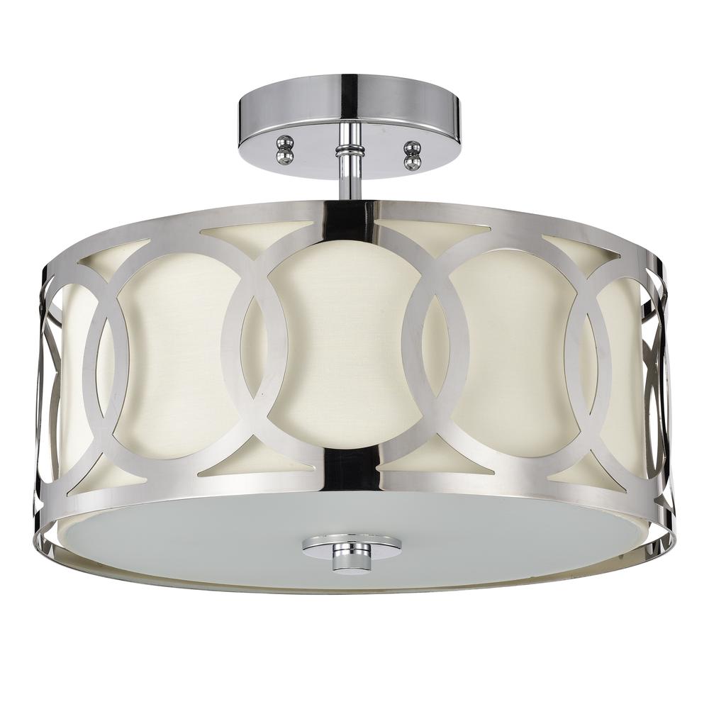 CHLOE Lighting BRONX Transitional 2 Light Chrome Semi-Flush Ceiling Fixture 30" Wide. Picture 2