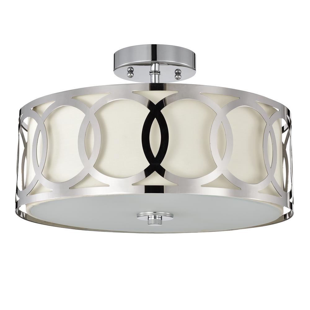 CHLOE Lighting BRONX Transitional 3 Light Chrome Semi-Flush Ceiling Fixture 15" Wide. Picture 2