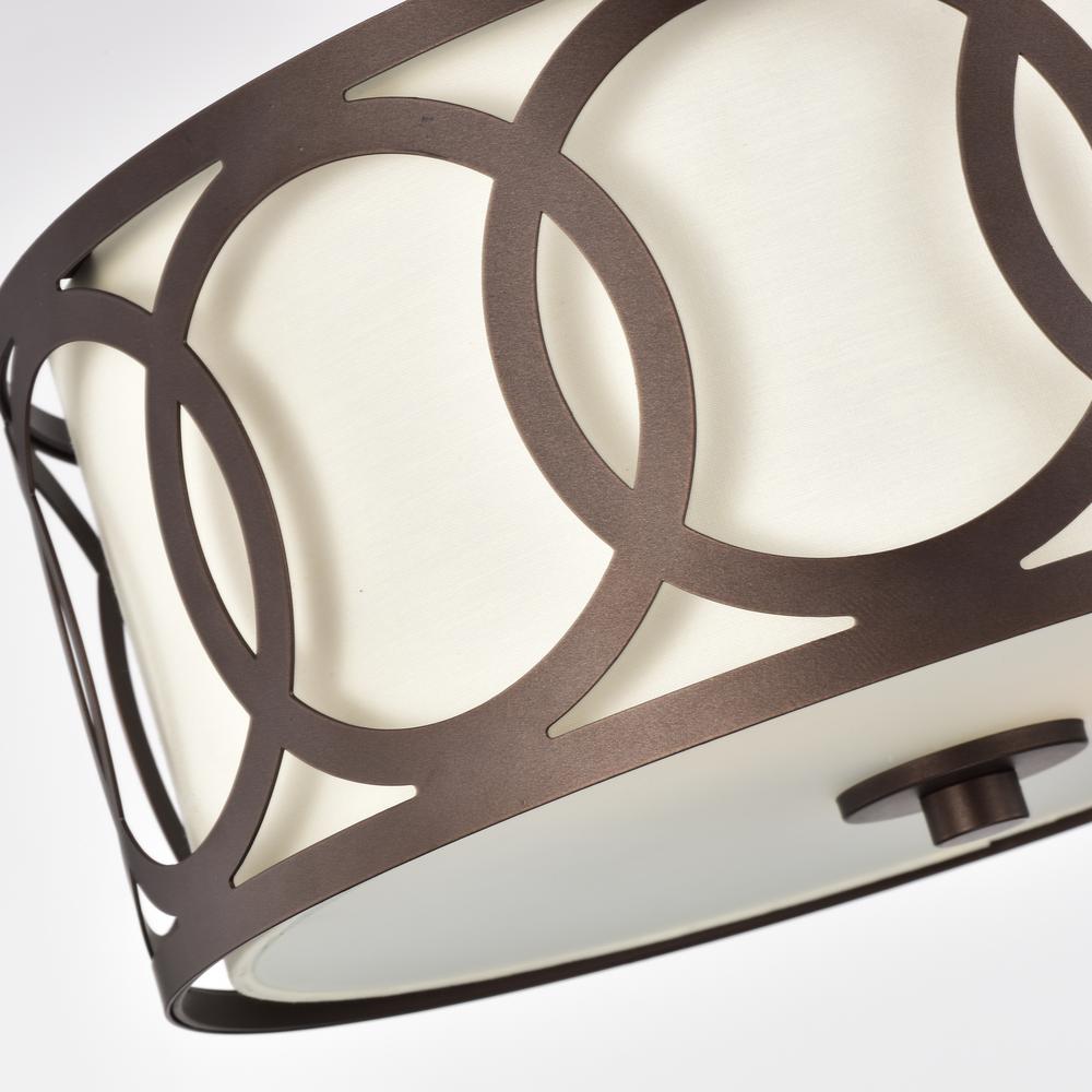 CHLOE Lighting BRONX Transitional 2 Light Oil Rubbed Bronze Semi-Flush Ceiling Fixture 13" Wide. Picture 4