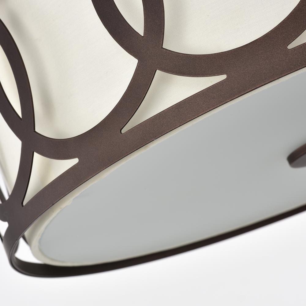 CHLOE Lighting BRONX Transitional 3 Light Oil Rubbed Bronze Semi-Flush Ceiling Fixture 15" Wide. Picture 3