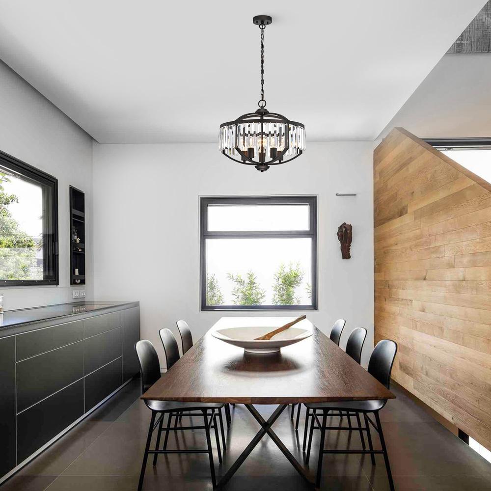 CHLOE Lighting KENNA Transitional 5 Light Rubbed Bronze Ceiling Pendant Fixture 20" Width. Picture 8
