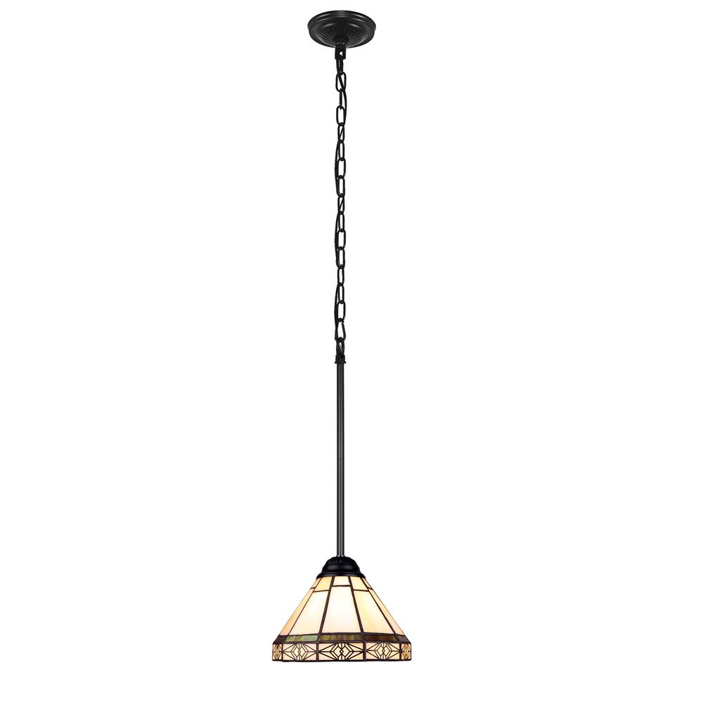 Belle Mission-Style 1 Light Blackish-Bronze Finish Mini Pendant Ceiling Fixture. Picture 1