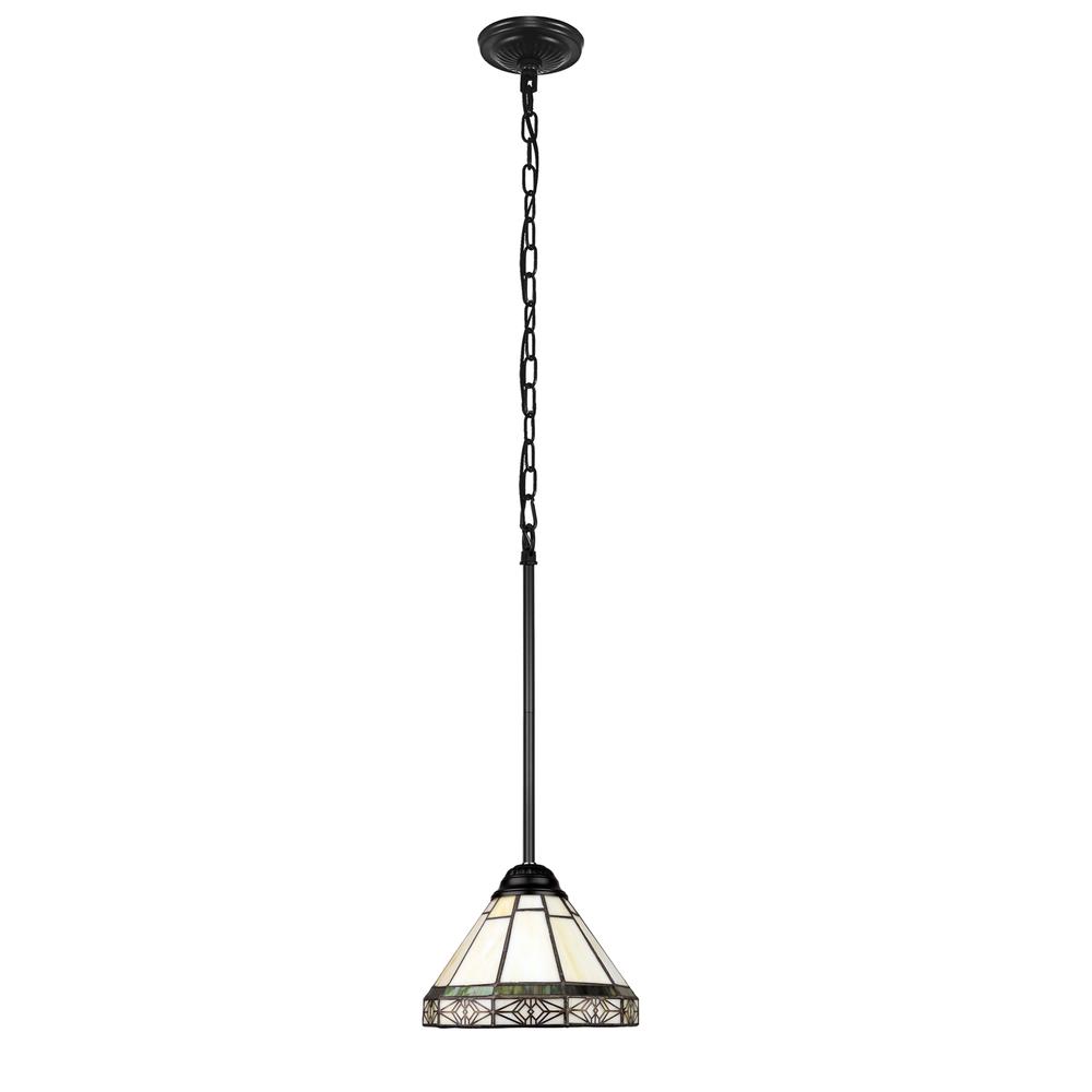 Belle Mission-Style 1 Light Blackish-Bronze Finish Mini Pendant Ceiling Fixture. Picture 2